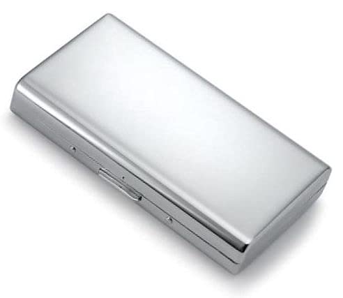 Cigarette Case Victorian Style Metal Holder for Regular, King and 100's Size Pocket Protective Security Wallet (ES100,Black)