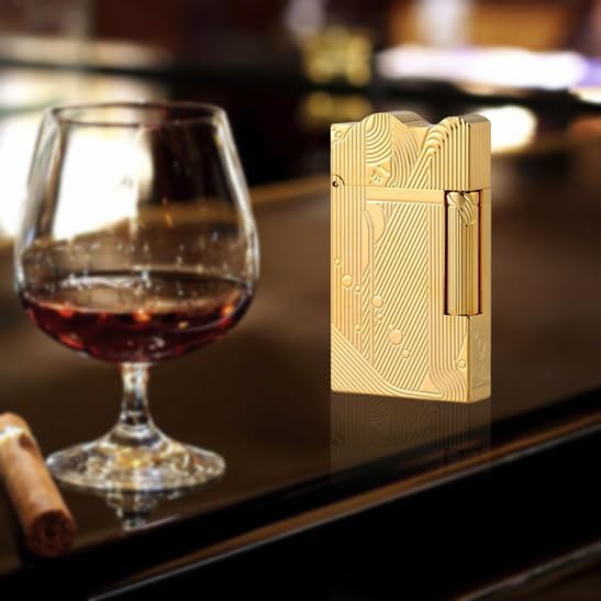 Sanji Lighter, Vintage Trench Lighter, Butane Refillable Lighters, Copper Gas Lighters for Men Dad Husband (Fuel Not Included)