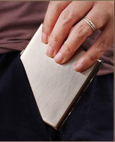 Metal Cigarette Case King Size 85mm 20 Capacity Heavy-Duty, Moisture-Proof, Secure Clasp - Portable Compact Design w/Gift Box (95x83x18mm)