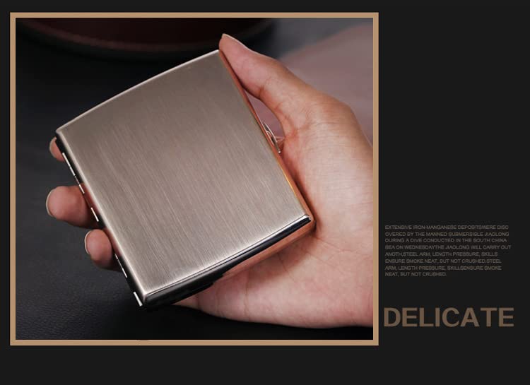 Metal Cigarette Case King Size 85mm 20 Capacity Heavy-Duty, Moisture-Proof, Secure Clasp - Portable Compact Design w/Gift Box (95x83x18mm)