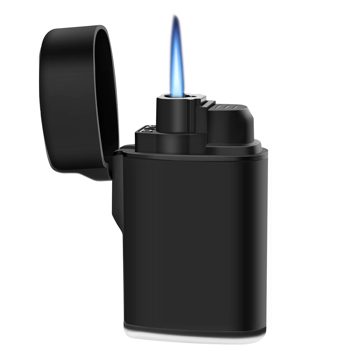 Mini Torch Lighter Windproof Jet Flame Butane Refillable Pocket Lighter for Candles, Outdoor, Camping, Fireplaces, Gas Stove, BBQ & Survival Gear, Pack 1, Black Color (Butane not Included)