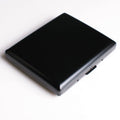 Metal Cigarette Case - Ladies and Men, Portable Double Sided Spring Clip, Holds 18-20 100mm Cigarettes (Black)
