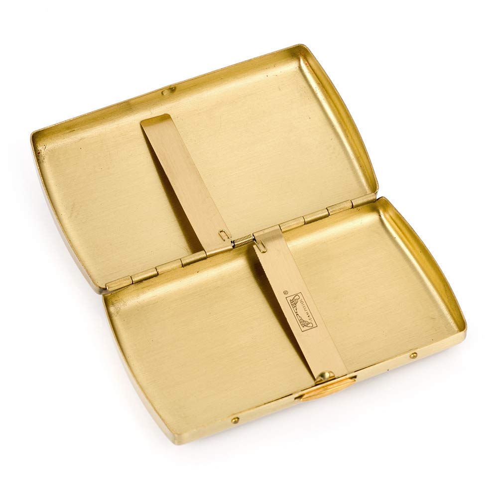 Carved Constantine Brass Cigarette Case - 12-Capacity Luxury Holder, Engraved Metal Cigarette Box for Men and Women Ideal Gift