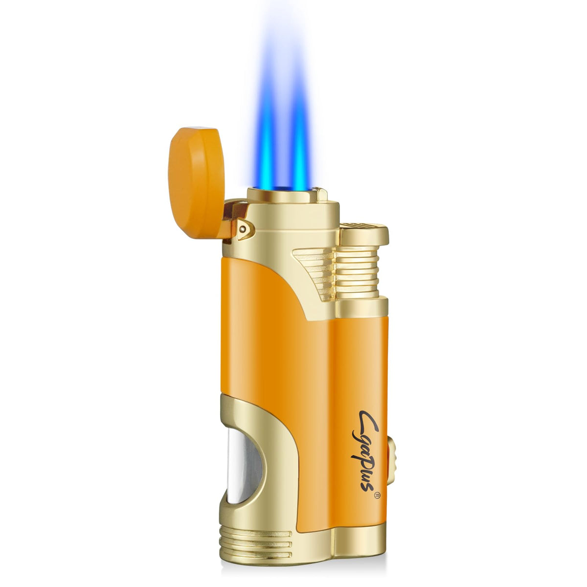 GUEVARA Butane Torch Lighter with Punch Windproof Double Jet Lighters