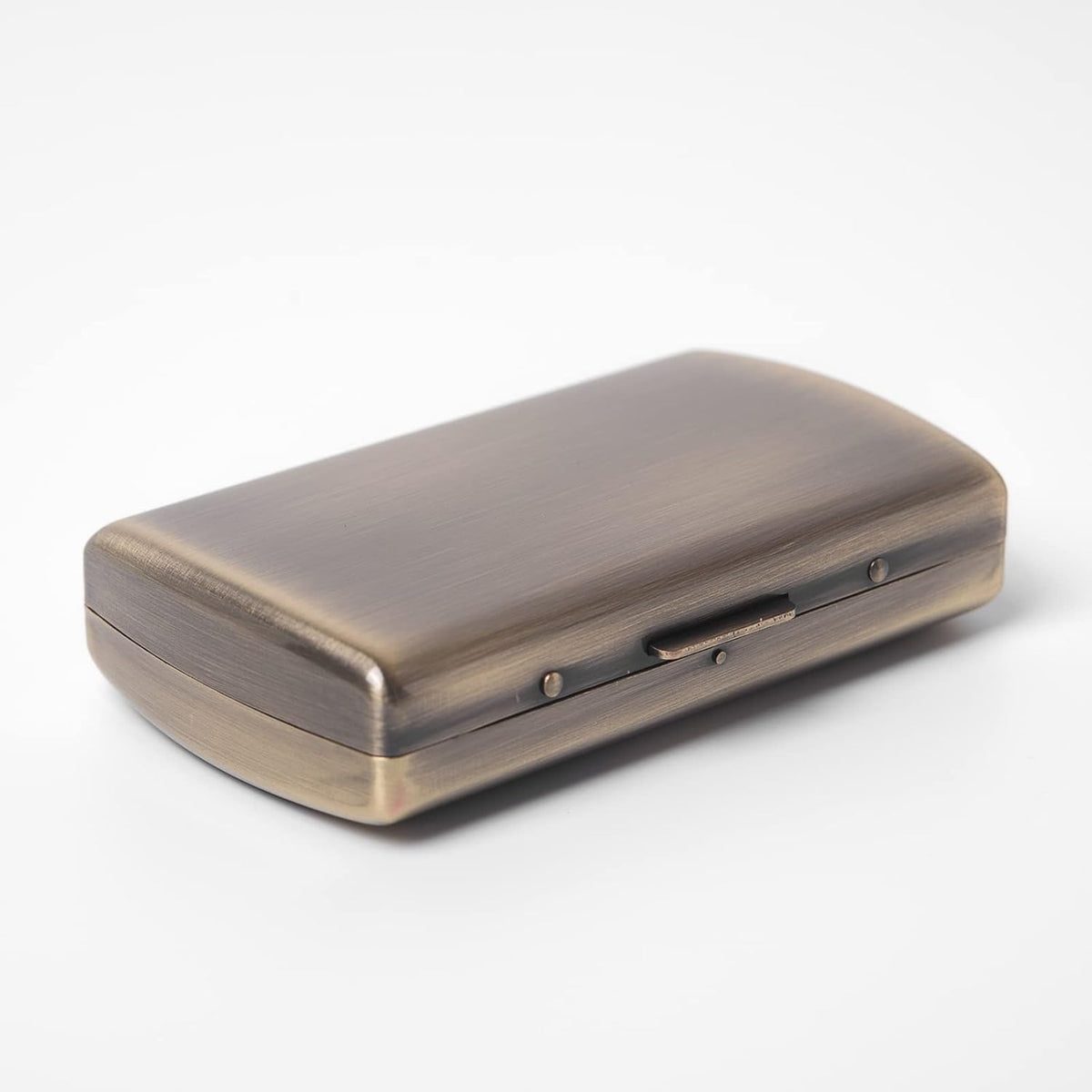 Vintage Slim Metal Cigarette Case & Dispenser - Small Cigarette Holder Case/Box,Fit for 85mm Cigarettes 12pcs-Does Not Fit 100s or Credit Cards (Bronze)