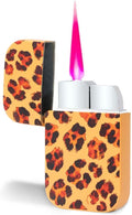 Leopard Print Torch Lighter Jet Pink Flame Windproof Lighter