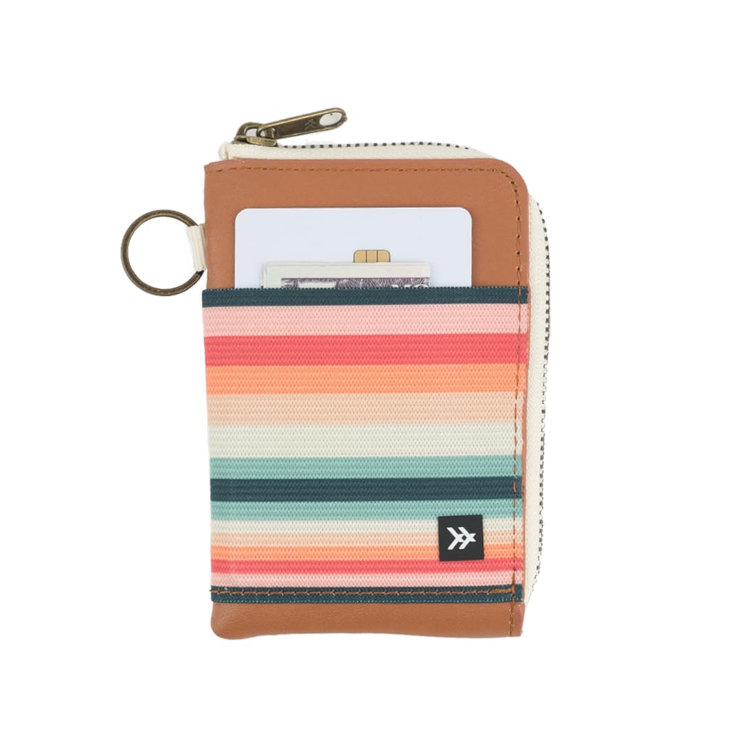 Thread Wallets RFID Blocking Leather Zip Wallet with Card Holder for Men and Women (Blossom)