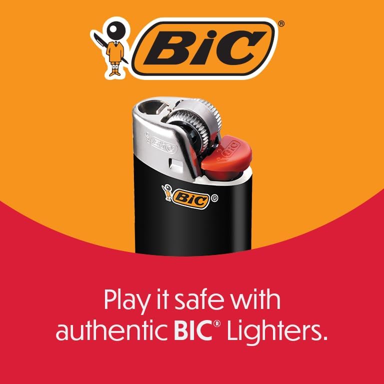 BIC Classic Lighter, Assorted Colors, 50-Count Tray, Assortment May Vary