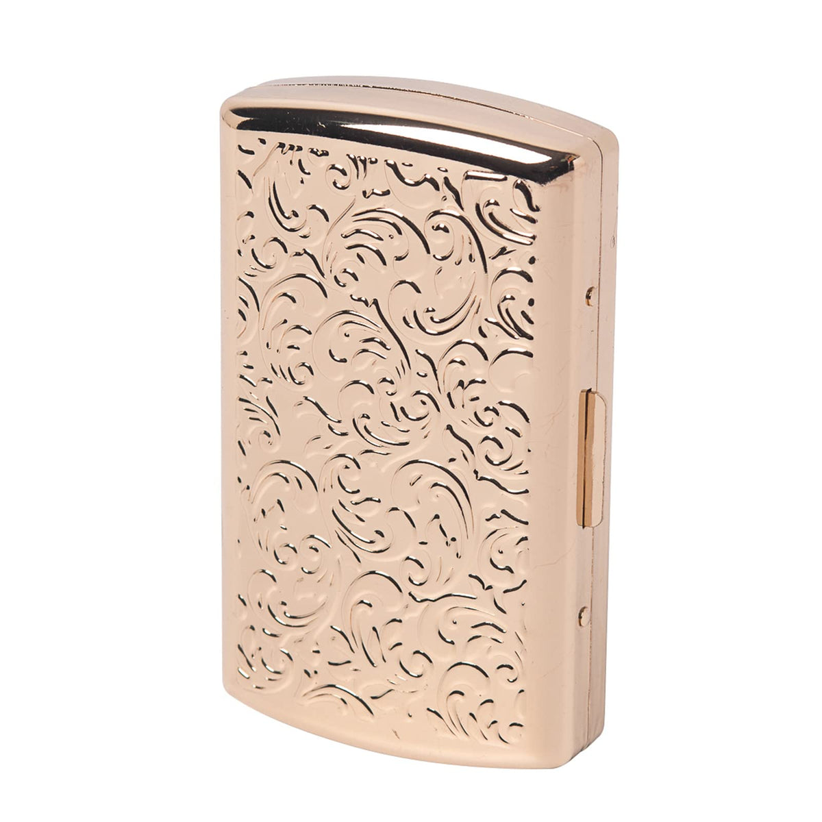 Vintage Slim Metal Cigarette Case & Dispenser - Small Cigarette Holder Case/Box,Fit for 85mm Cigarettes 12pcs-Does Not Fit 100s or Credit Cards (Bronze)