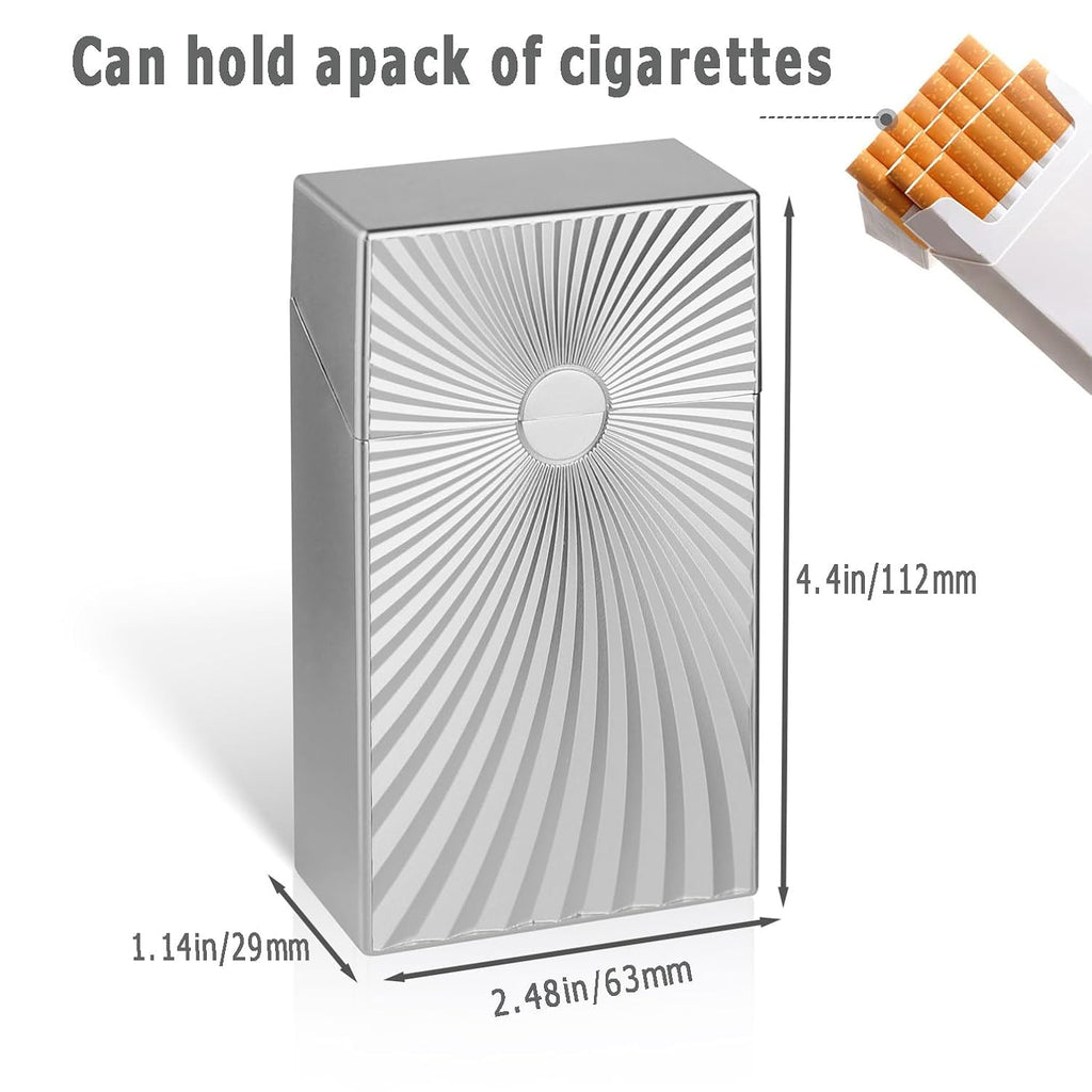 Cigarette Case Box 100mm Cigarettes 100’s Size Women and Men Perfect Roll Your Own Regular Cigs (2 Boxes (Pale Blue+Light Silver, 100mm)
