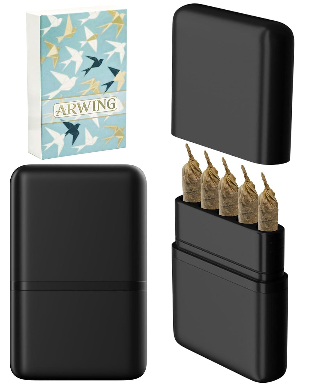 Smell Proof King Size Pre Roll Cone Holder Case, Portable Cigarette Case