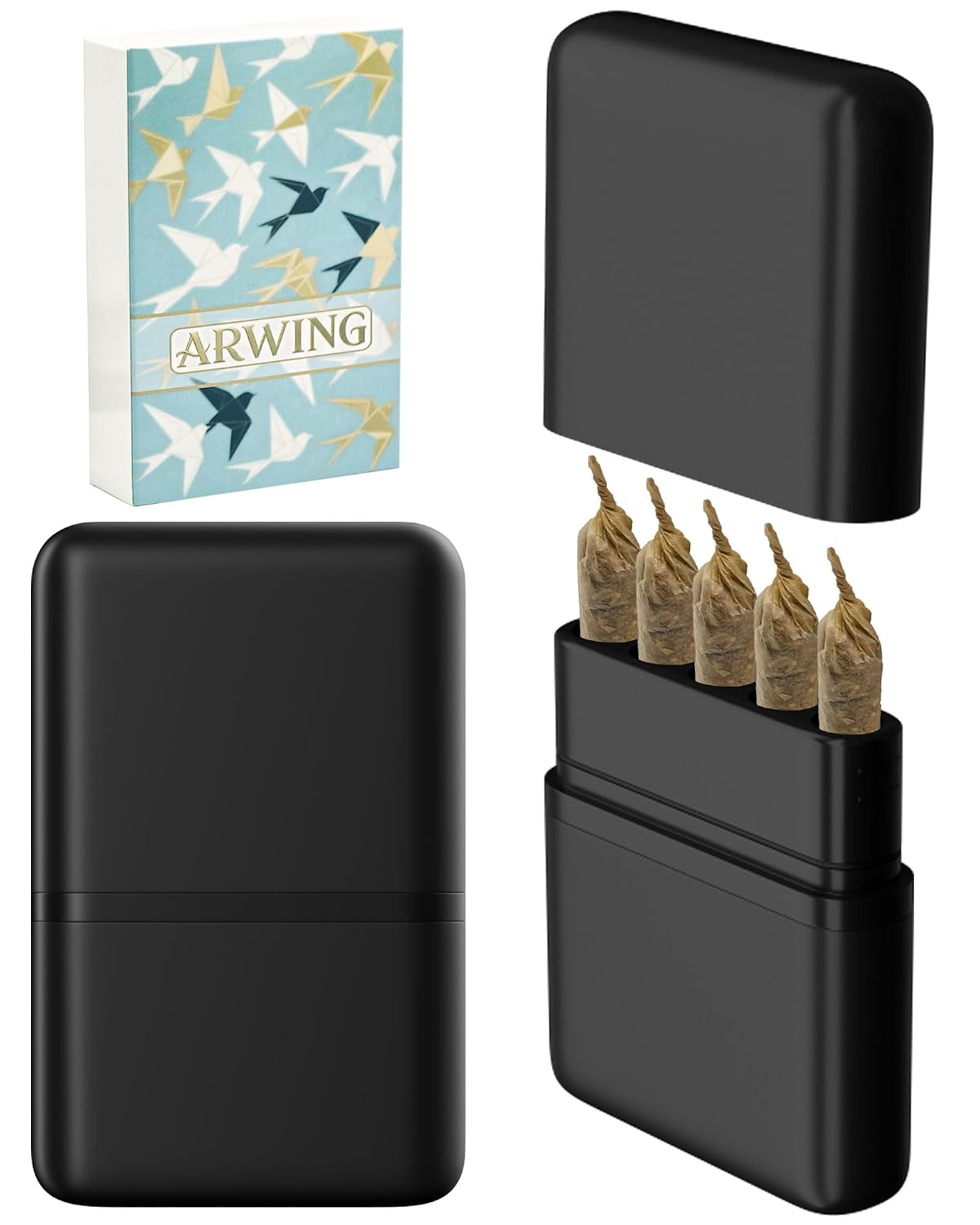 Smell Proof King Size Pre Roll Cone Holder Case, Portable Cigarette Case