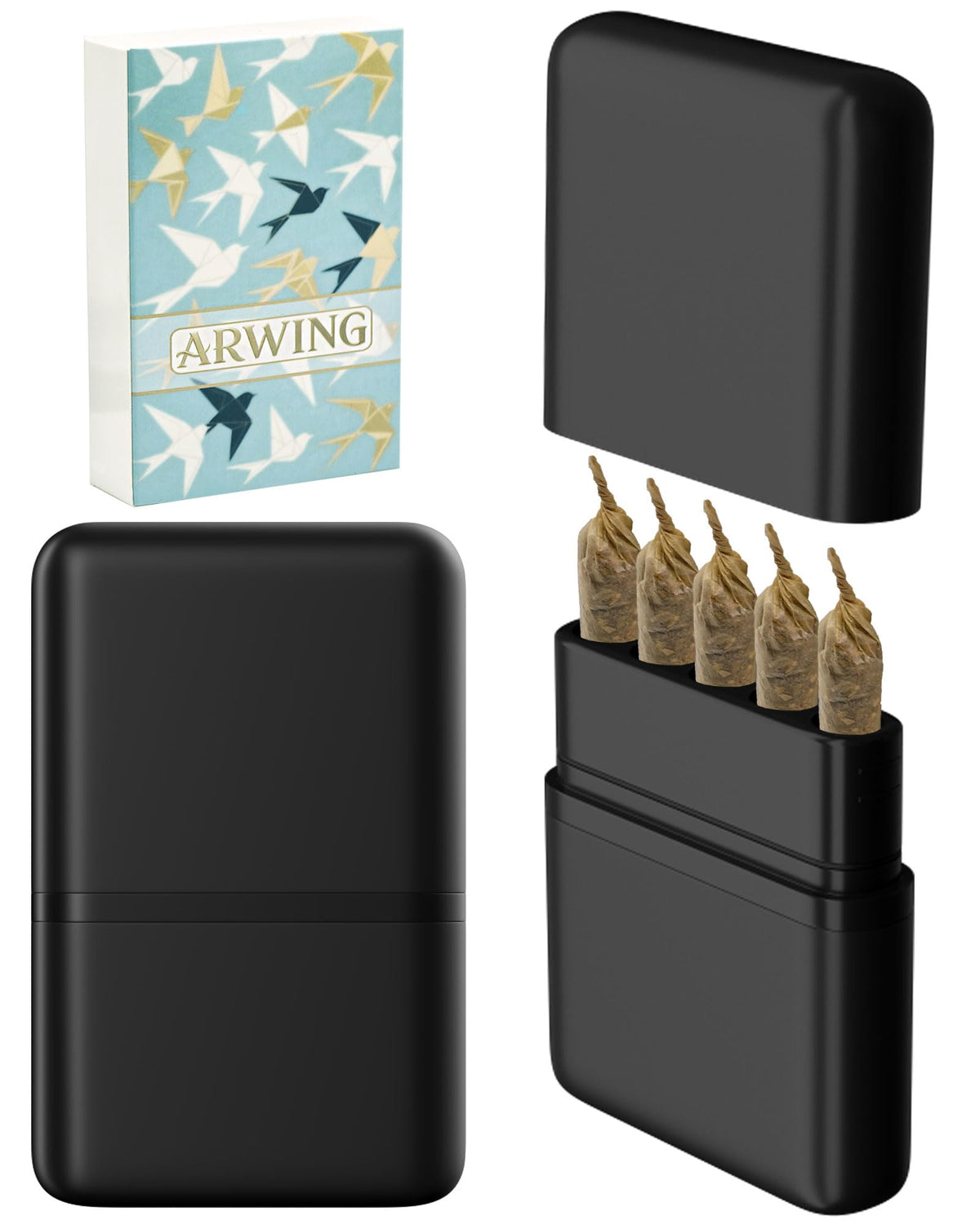 Smell Proof King Size Pre Roll Cone Holder Case, Portable Cigarette Case