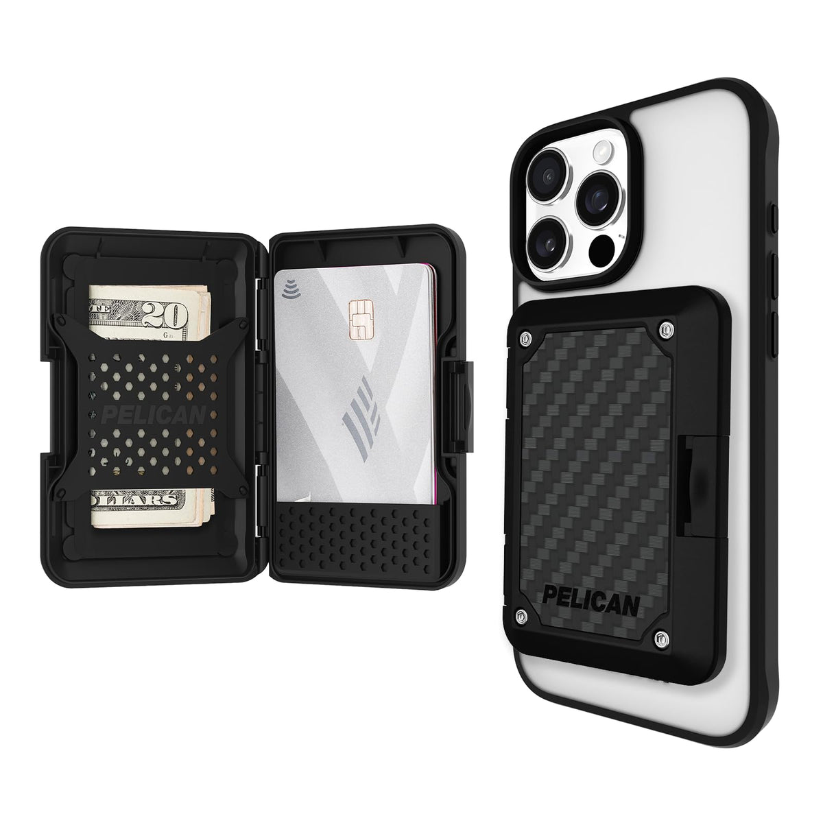 Pelican MagSafe Wallet for iPhone - Slim Magnetic Phone Wallet - Black