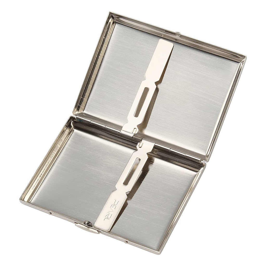 Tsubota Pearl Tobacco Case, King Size/Short 3.3 inches (85 mm), Storage for 16 Bottles, Satin, Silver 1-90426-81