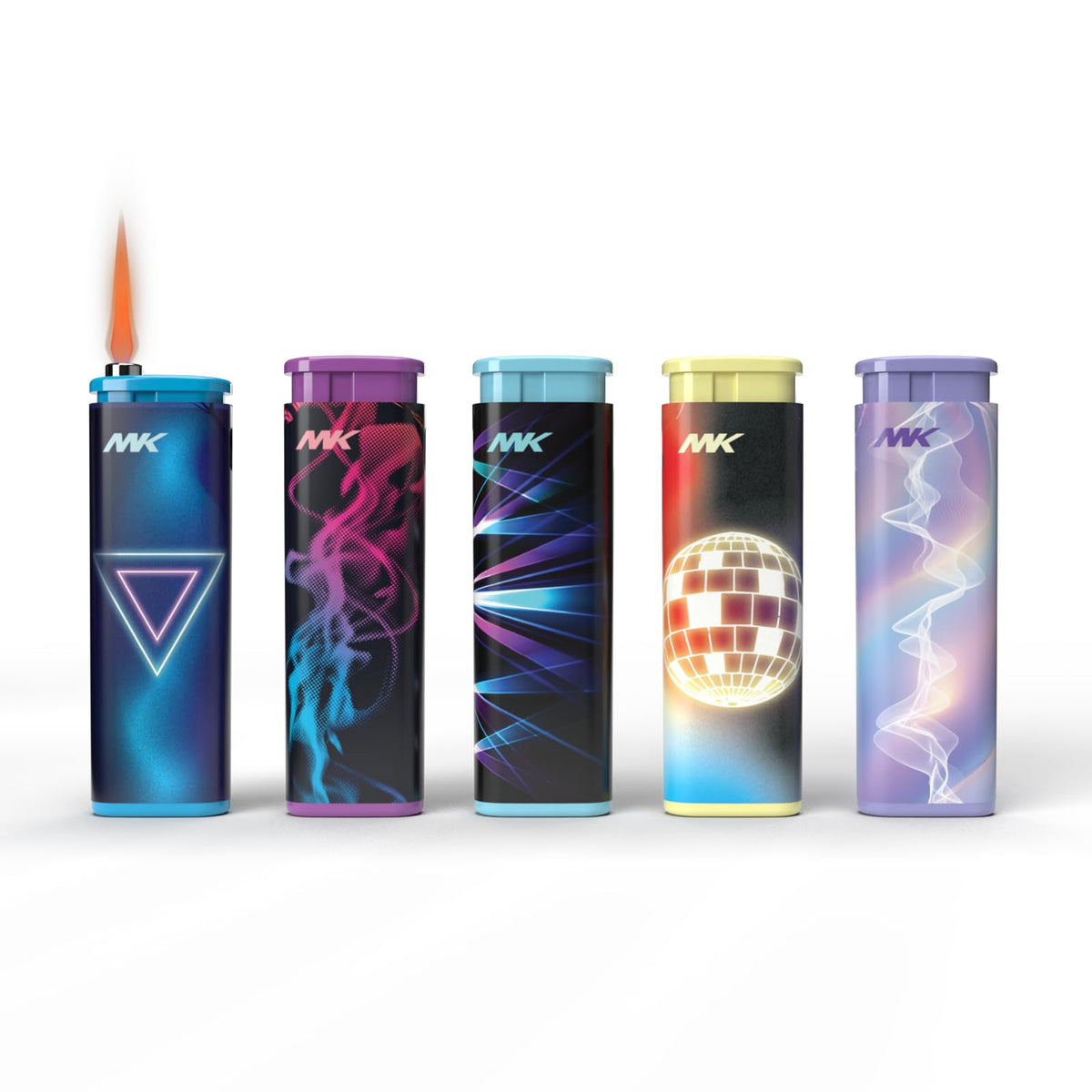 MK Wind Proof Jet Flame Lighters, 5PCS Striking Design, Ideal as Lighters for BBQ, Camping, Outdoor use, utane Refillable Wind-Resistant Flame,(Connection-5PC)