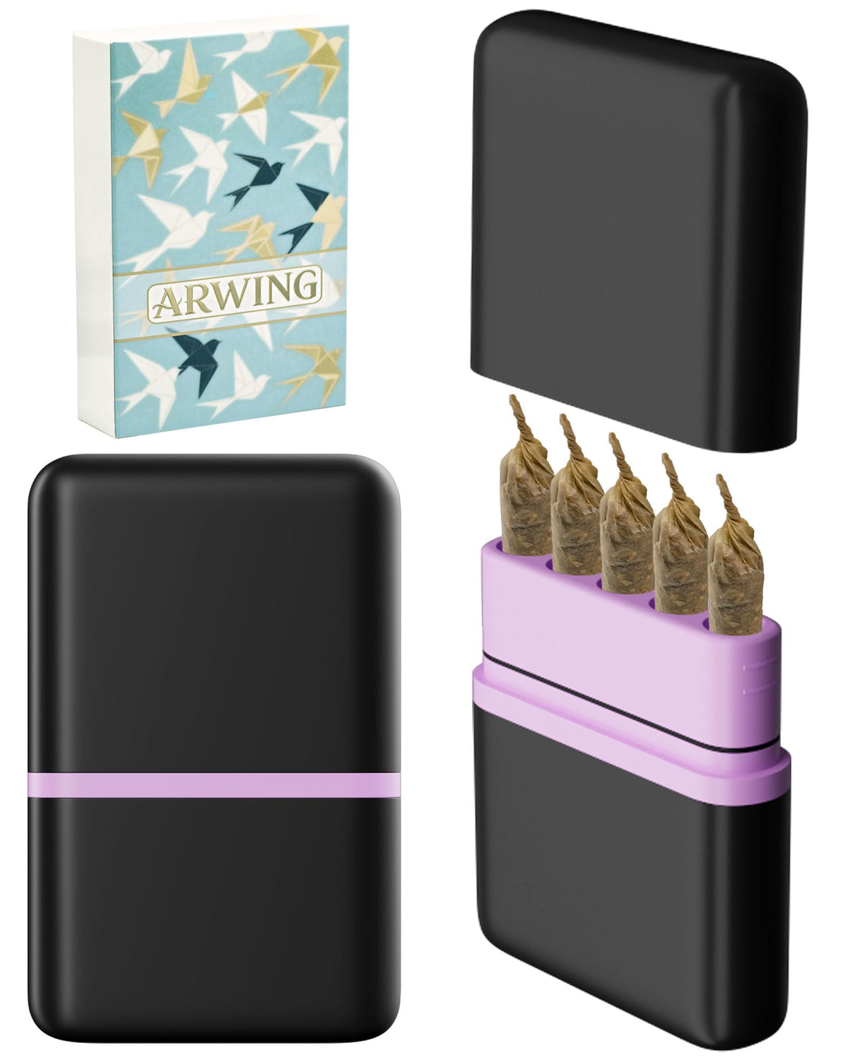 Smell Proof King Size Pre Roll Cone Holder Case, Portable Cigarette Case