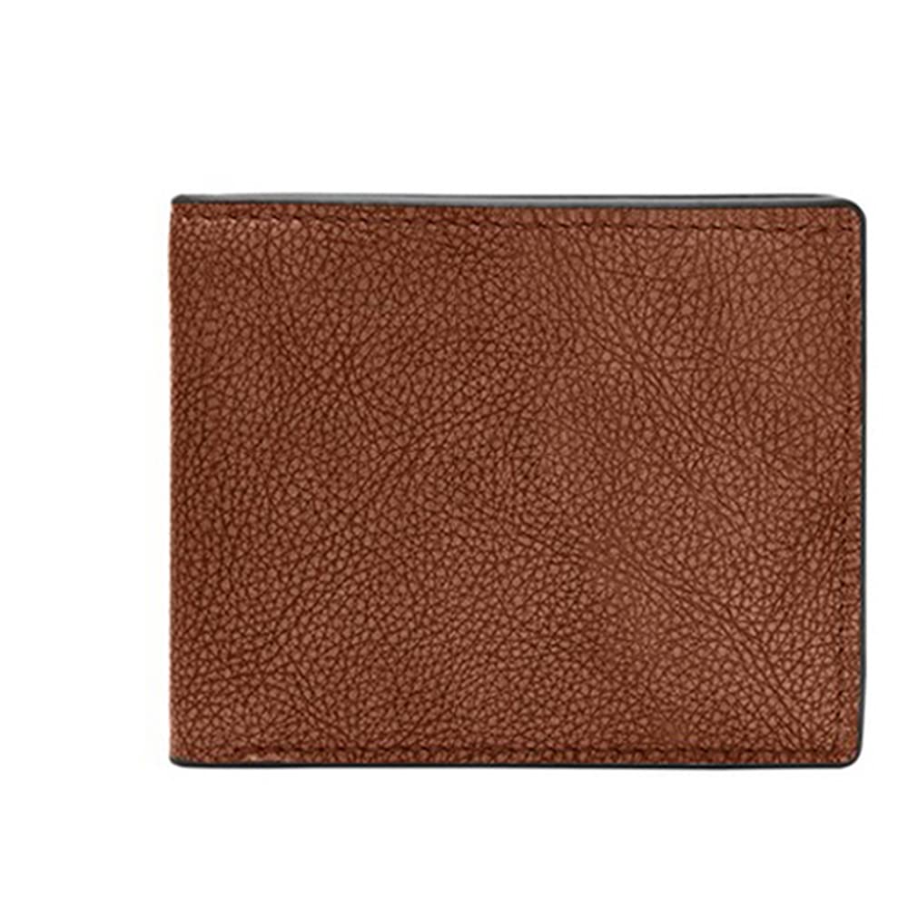 Fossil Men's Derrick Leather Slim Wallet for Men, Minimalist Magnetic Money Clip Bifold Front Pocket Wallet, Brown