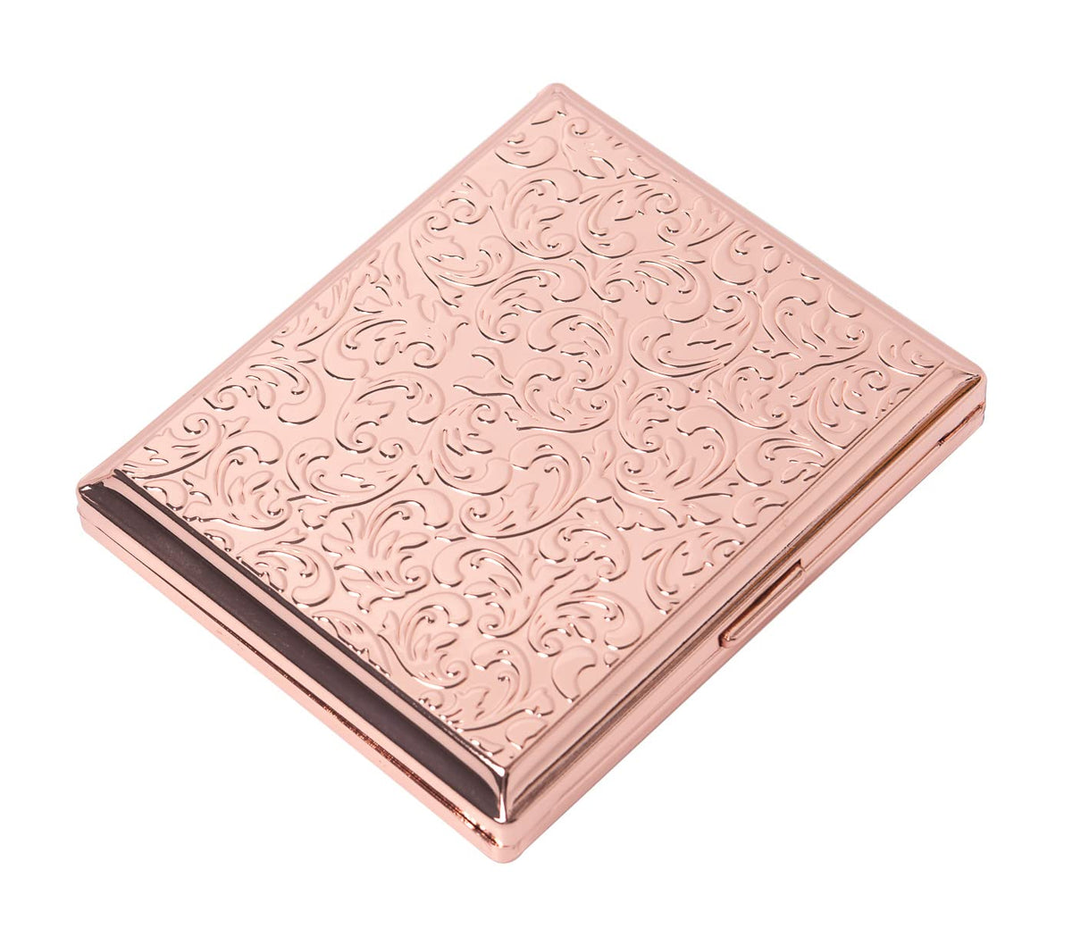 Vintage Slim Metal Cigarette Case & Dispenser - Small Cigarette Holder Case/Box,Fit for 85mm Cigarettes 12pcs-Does Not Fit 100s or Credit Cards (Bronze)