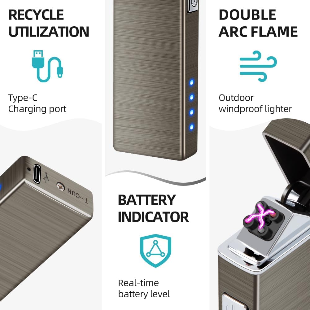 Electric Lighter USB Rechargeable Plasma Lighters Cool Pocket Lighter Men