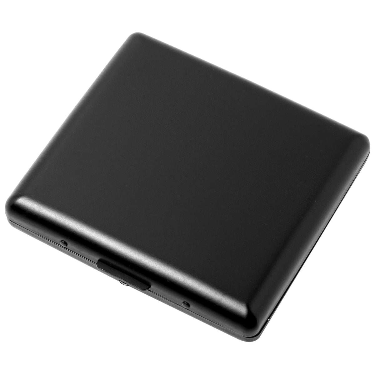 Metal Cigarette Case - Ladies and Men, Portable Double Sided Spring Clip, Holds 18-20 100mm Cigarettes (Black)
