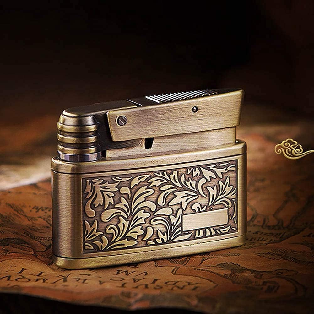 Vintage Lighter - Adjustable Flame, Windproof, Antique Soft Flame Kerosene, Folding Design for Outdoor and Camping - Men's Gift (Butane Gas-Free)