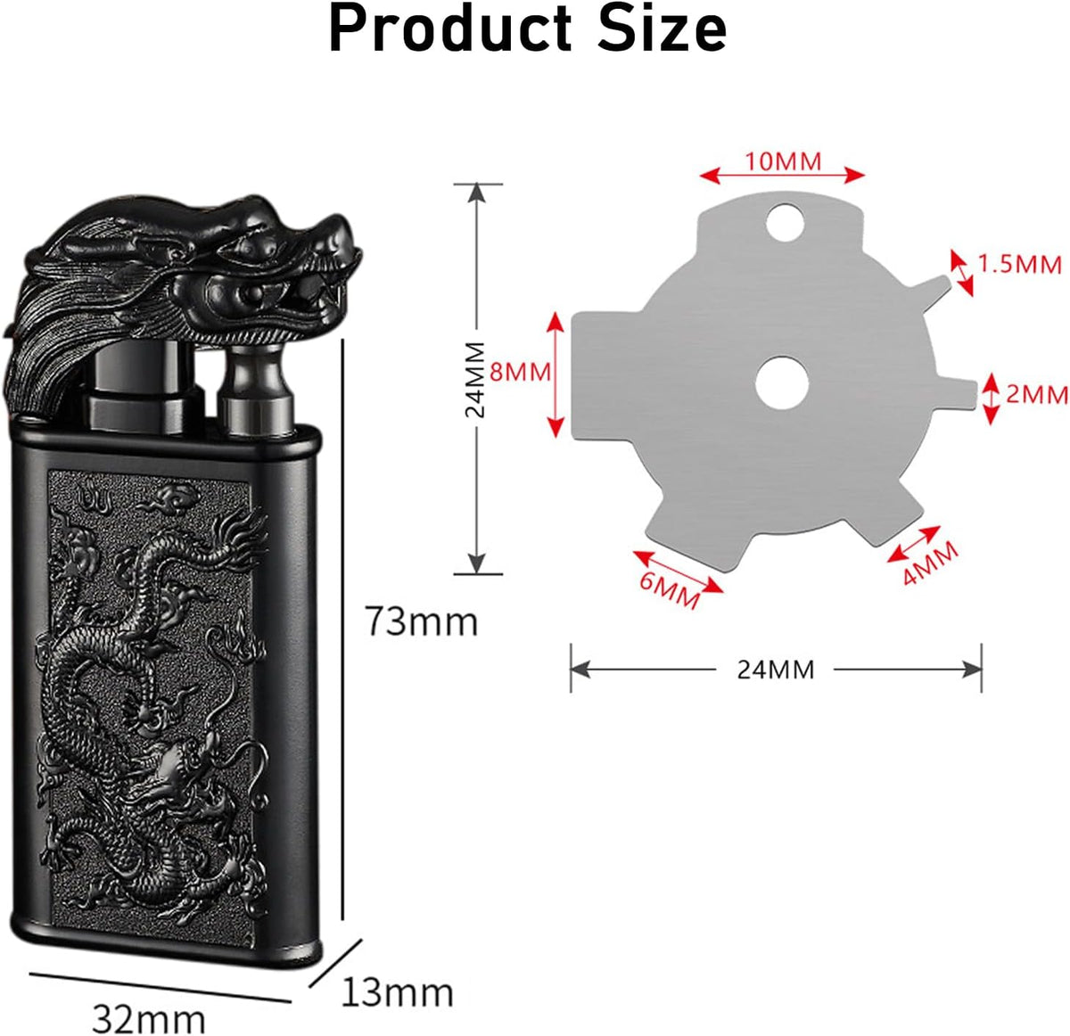 Torch Lighter, Relief Dragon Design Magic Dual Flame Lighter with Adjusting Flames Tool, Creative Windproof Lighters, Cool Jet Flame Butane Lighter-s, Refillable Butane Lighters for Outdoor Indoor