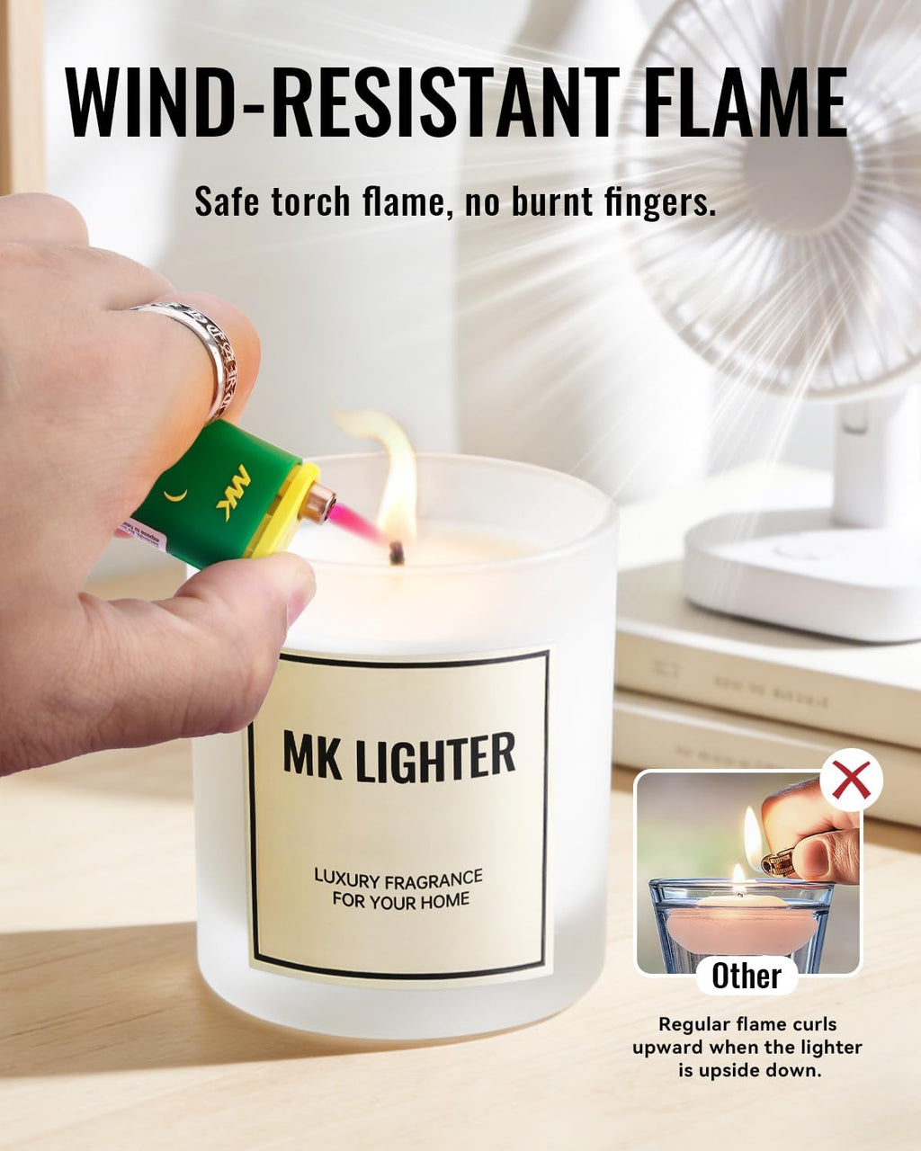 MK Wind Proof Jet Flame Lighters, 5PCS Striking Design, Ideal as Lighters for BBQ, Camping, Outdoor use, utane Refillable Wind-Resistant Flame,(Connection-5PC)