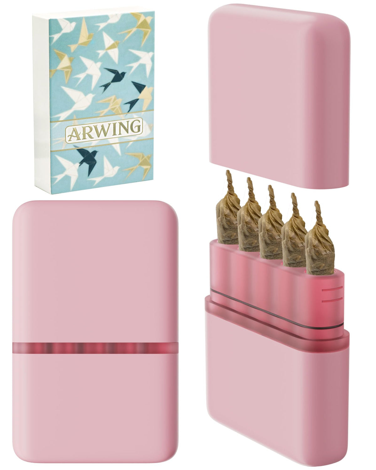 Smell Proof King Size Pre Roll Cone Holder Case, Portable Cigarette Case