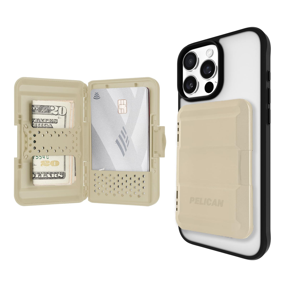 Pelican MagSafe Wallet for iPhone - Slim Magnetic Phone Wallet - Black