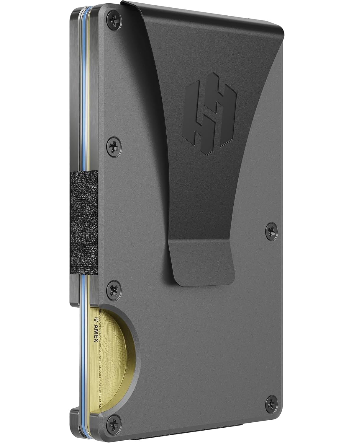 Hayvenhurst Wallet for Men - Slim RFID Blocking Metal Wallet with Money Clip, Minimalist Front Pocket Credit Card Holder, Small Mens Wallet