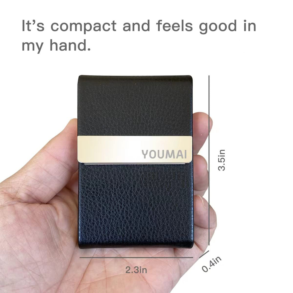 Portable Slim Leather Cigarette Case (Hold 7 Regular Size) for Men or Women