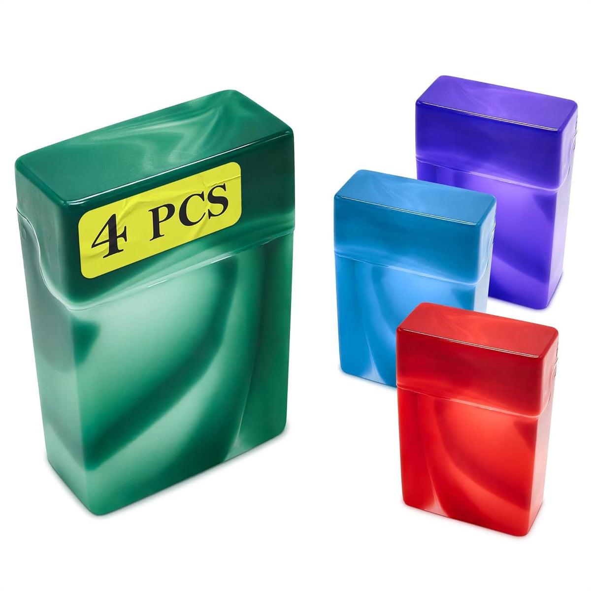 4 Pcs Plastic Cigarette Case, 2.36"x3.54", Fits King Size up to 84mm