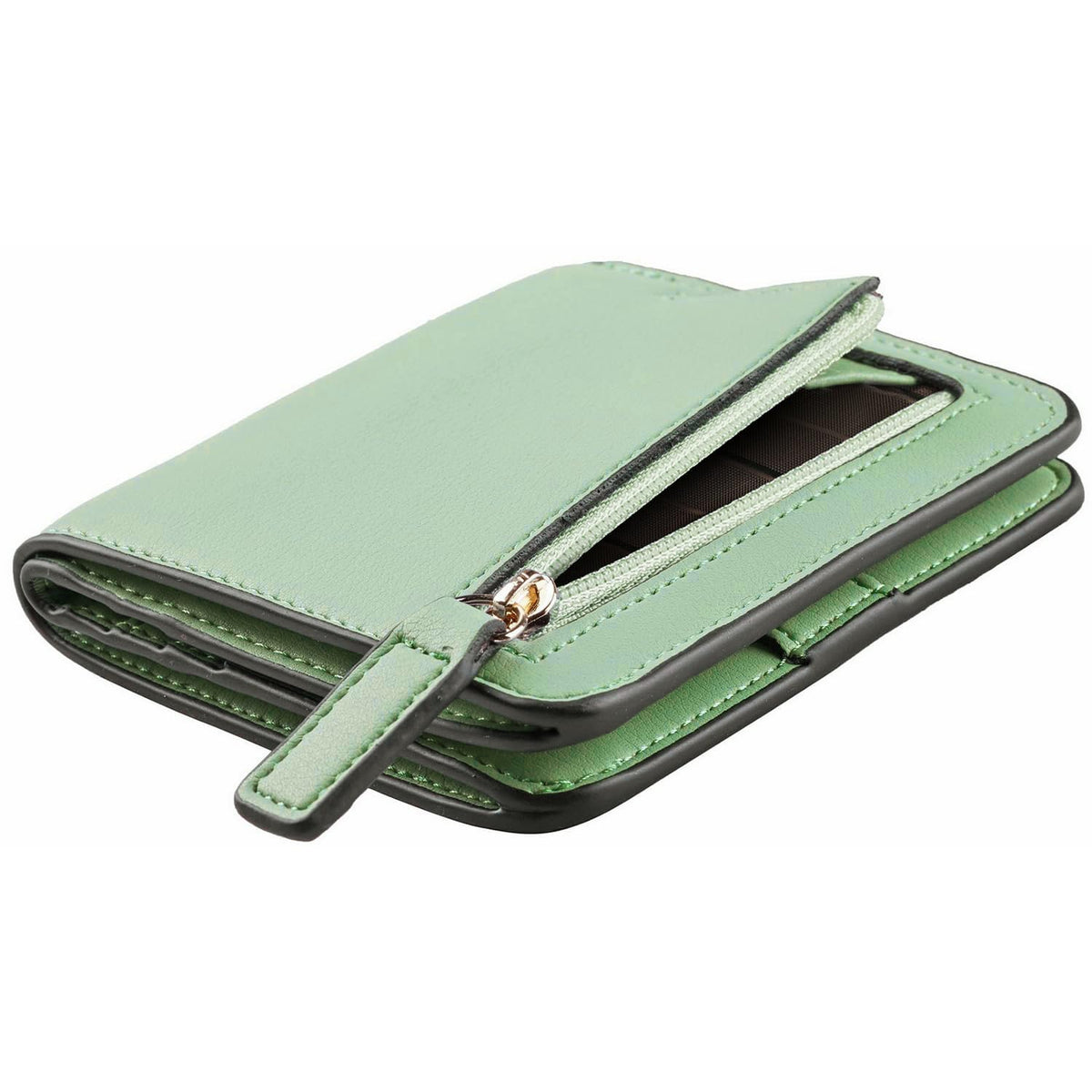 Toughergun Women’s Small Slim Leather Wallet with RFID Protection, Compact Bifold Mini Purse with Clear ID Window