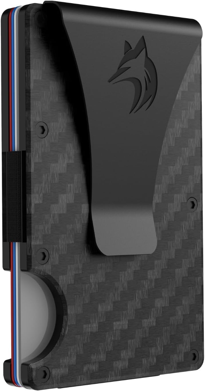 TRAVELINGO Slim RFID Blocking Wallet For Men - Light Weight, Durable & Compact- Minimalist Wallet With Money Clip (Carbon Fiber)