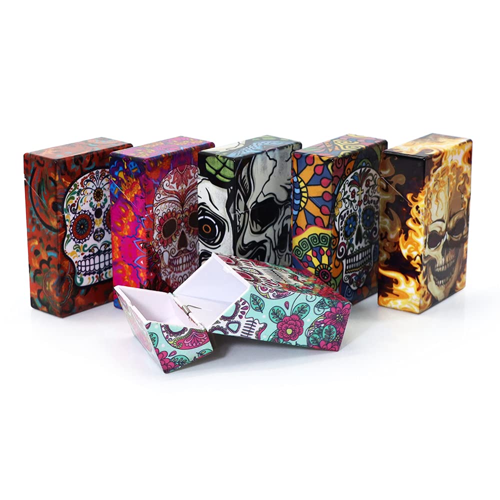 Cigarette Case/Box - Normal Size Cigarette Holder Case Skul Style Box(6 Boxes) (Normal-6Boxes)