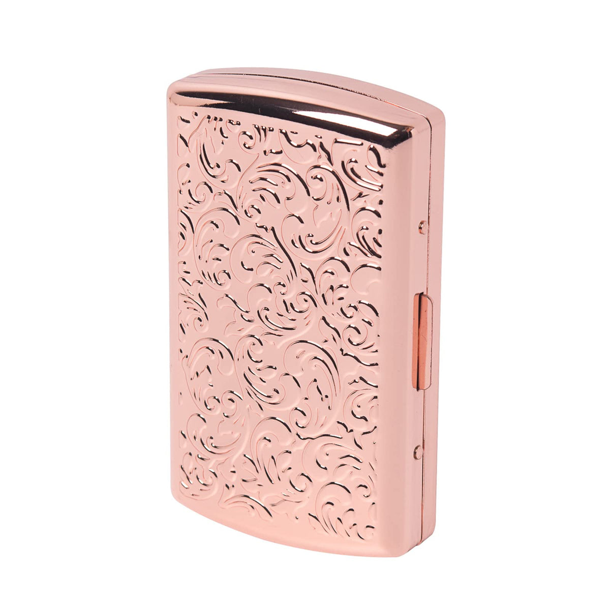 Vintage Slim Metal Cigarette Case & Dispenser - Small Cigarette Holder Case/Box,Fit for 85mm Cigarettes 12pcs-Does Not Fit 100s or Credit Cards (Bronze)