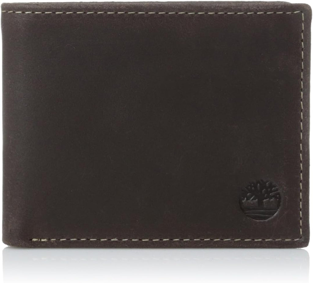 Timberland Men's Leather Wallet With Attached Flip Pocket