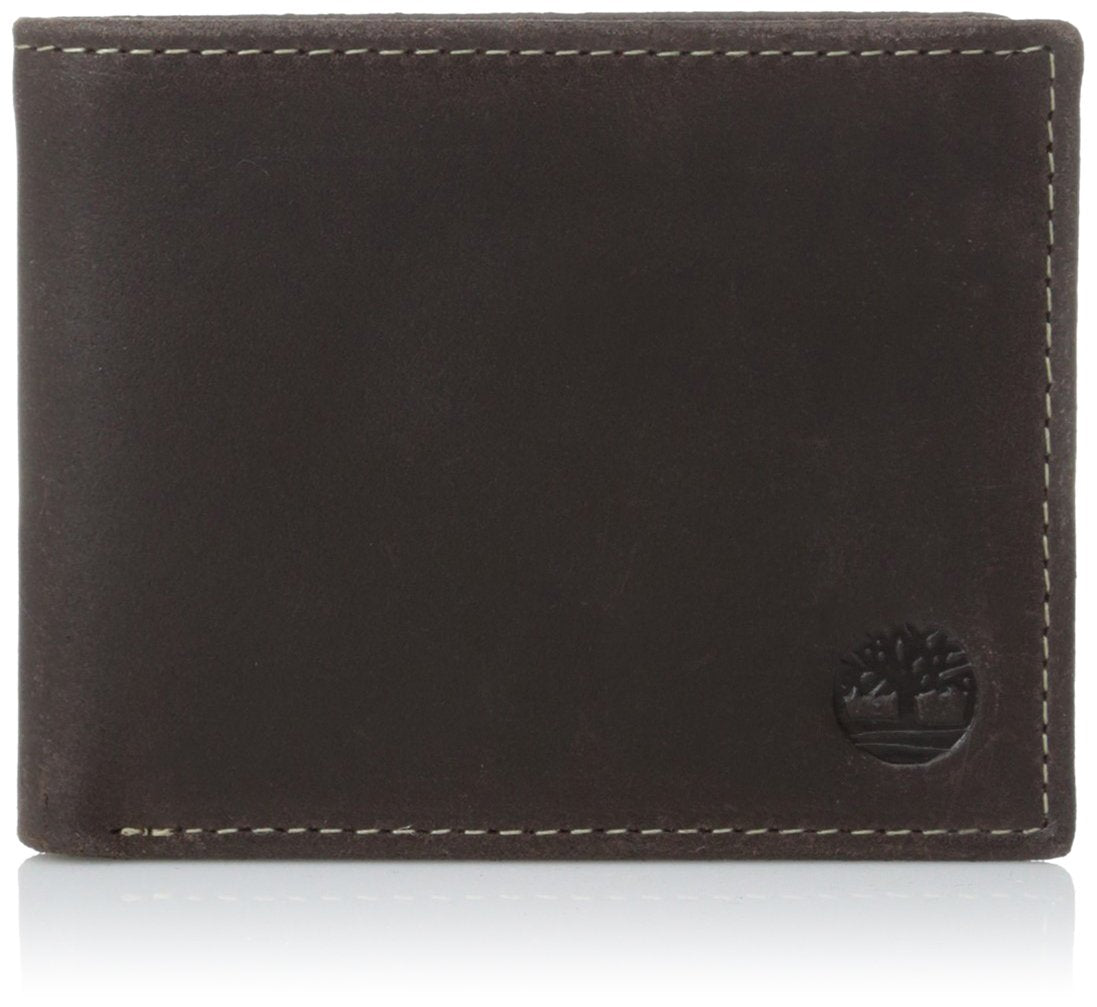 Timberland Men's Leather Wallet With Attached Flip Pocket