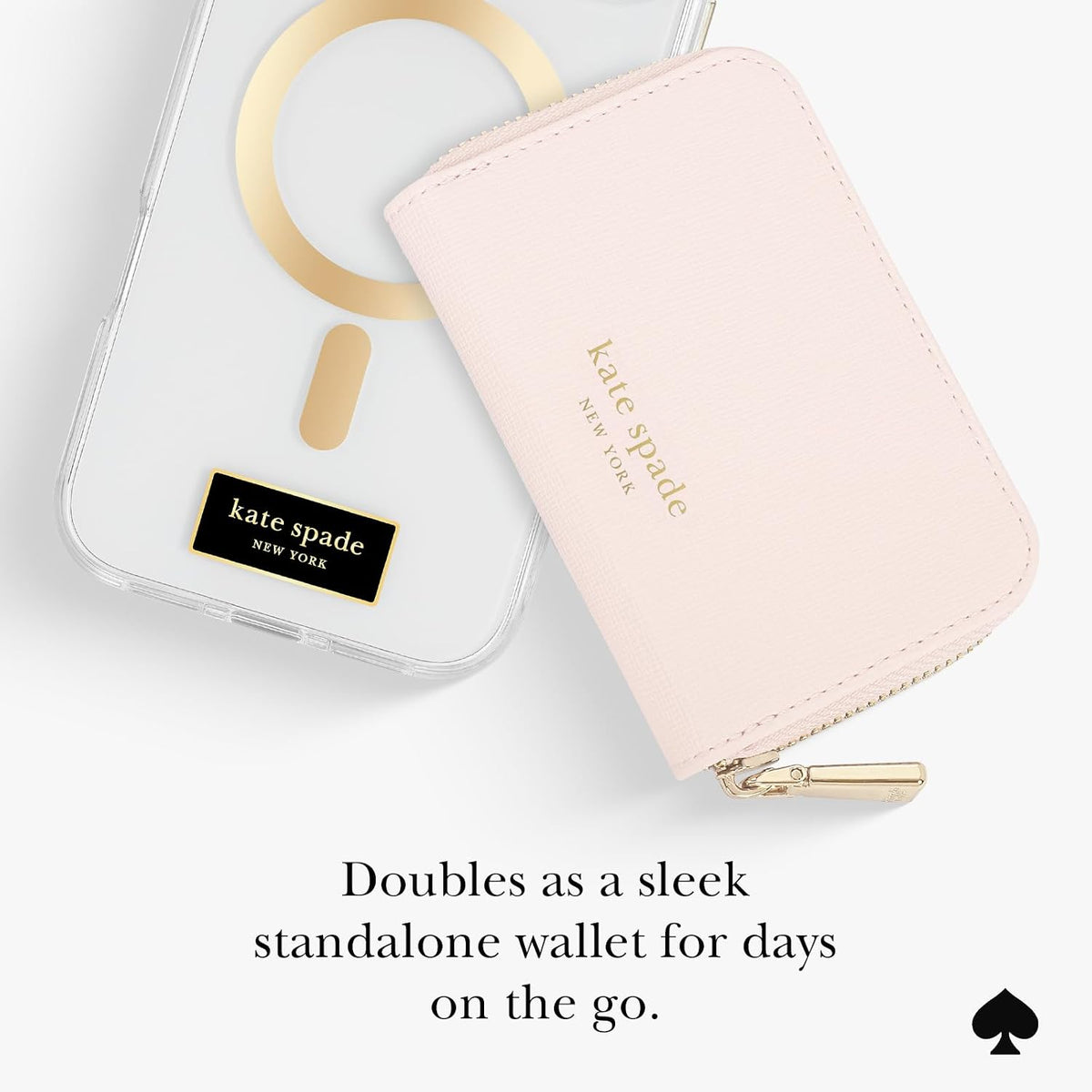 kate spade new york Devin Zip Magnetic Card Holder/Wallet - Chalk Pink