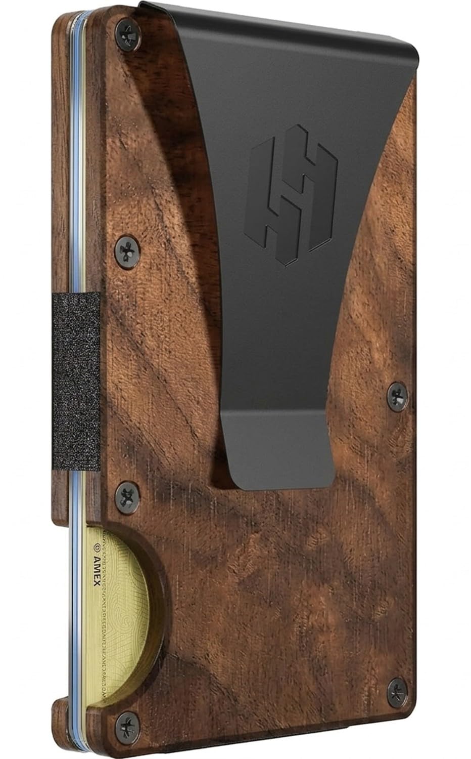 Hayvenhurst Wallet for Men - Slim RFID Blocking Metal Wallet with Money Clip, Minimalist Front Pocket Credit Card Holder, Small Mens Wallet