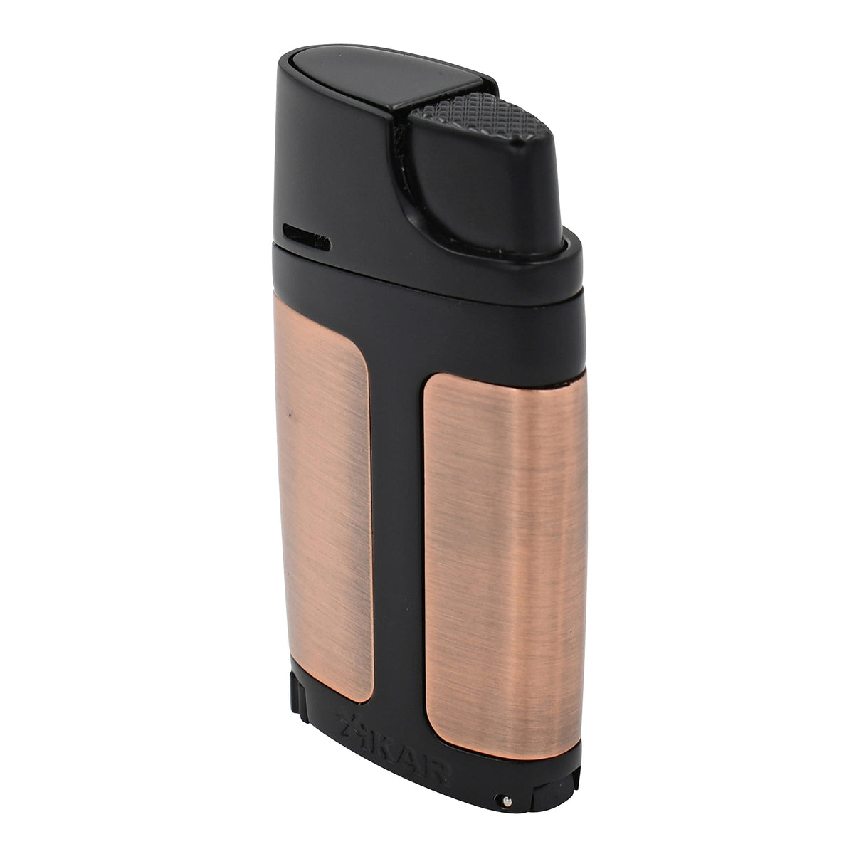 XIKAR ELX Double Jet Flame Butane Torch Lighter with 9mm Cigar Punch – Refillable Butane Lighter with Fuel Window – Wind-Resistant Adjustable Flame – Premium Cigar Accessory – Black with Gunmetal