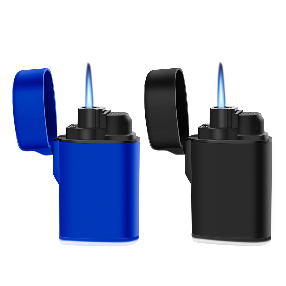 Mini Torch Lighter Windproof Jet Flame Butane Refillable Pocket Lighter for Candles, Outdoor, Camping, Fireplaces, Gas Stove, BBQ & Survival Gear, Pack 1, Black Color (Butane not Included)