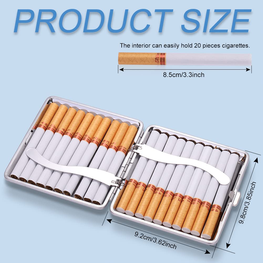 SAVORI Cigarette Case for Women Men, Metal Cigarette Holder Bling Crystal Double Sided Cigarette Box for 20 Cigarettes Gift for Smoker (AB)
