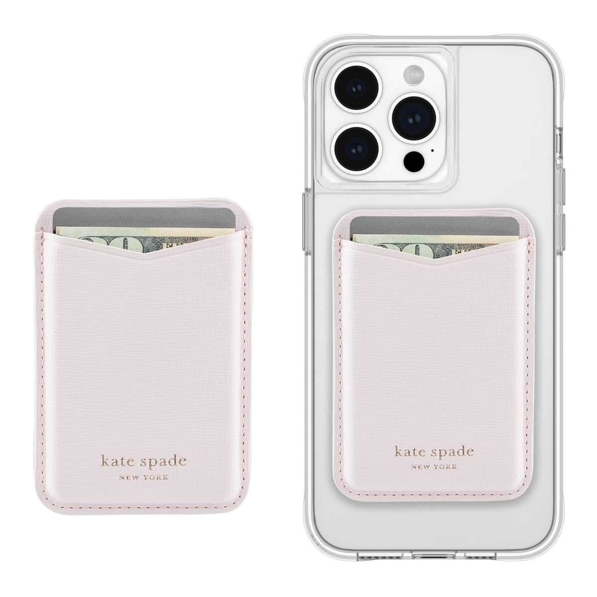 kate spade new york Devin Zip Magnetic Card Holder/Wallet - Chalk Pink