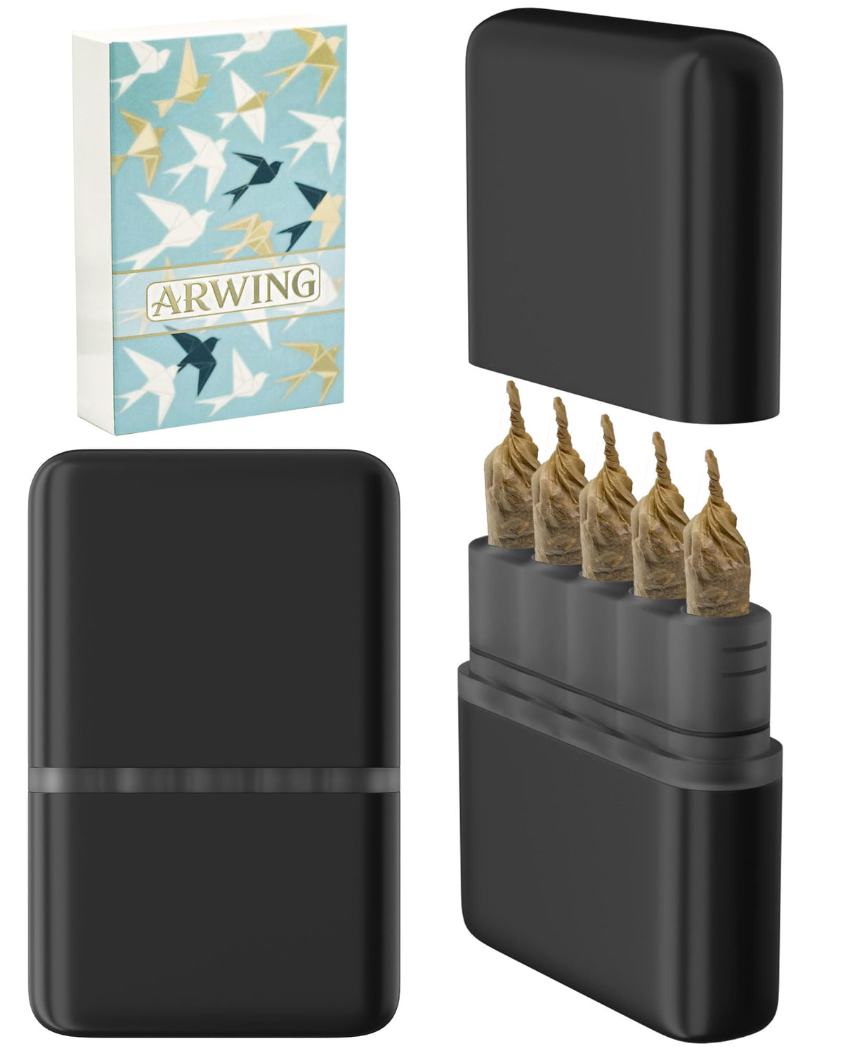 Smell Proof King Size Pre Roll Cone Holder Case, Portable Cigarette Case