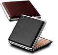 Cigarette Case Stylish Leather Surface Metal Box for 20 Cigarettes Cigarette Box for Men and Women Ideal Gift for Smoker 2 Boxes 84mm Regular Size(Black + Brown)