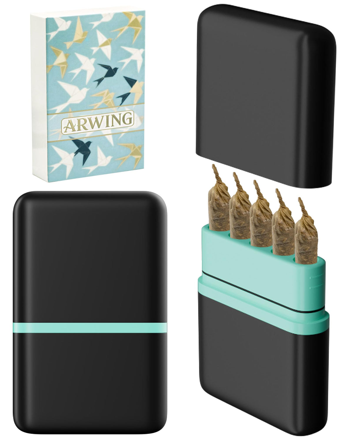 Smell Proof King Size Pre Roll Cone Holder Case, Portable Cigarette Case