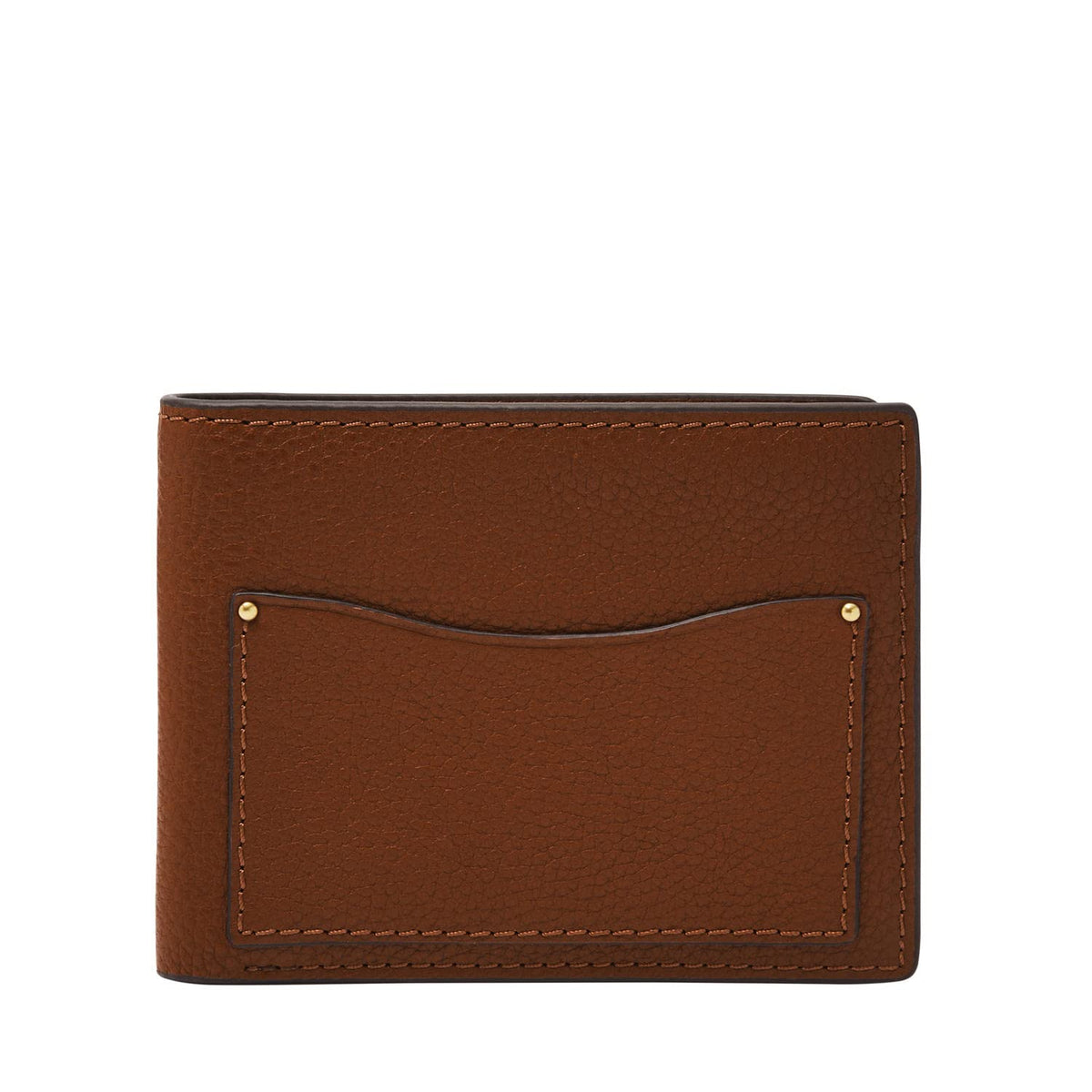 Fossil Men's Derrick Leather Slim Wallet for Men, Minimalist Magnetic Money Clip Bifold Front Pocket Wallet, Brown