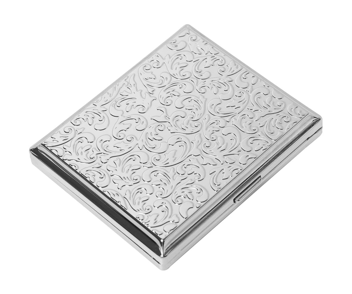 Vintage Slim Metal Cigarette Case & Dispenser - Small Cigarette Holder Case/Box,Fit for 85mm Cigarettes 12pcs-Does Not Fit 100s or Credit Cards (Bronze)